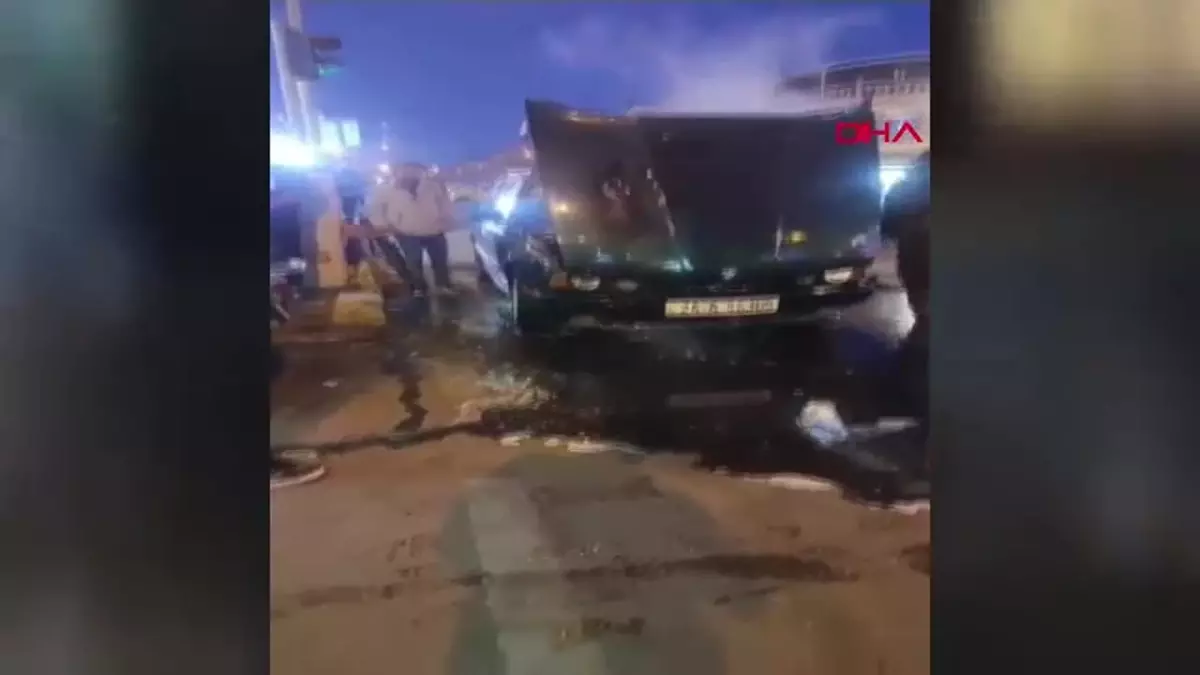 Mardin’de Yabancı Plakalı Otomobil Yangını
